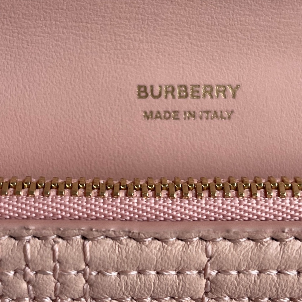 BURBERRY - Lola Quilted Leather Wallet on a Strap-Peach Pink - Picture 13 of 15